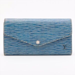 Louis Vuitton Epi leather Denim Blue Sarah Wallet
